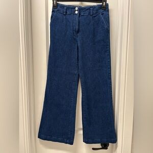 Maeve Anthropologie Dark Blue Wide Leg Jeans- SIZE 28